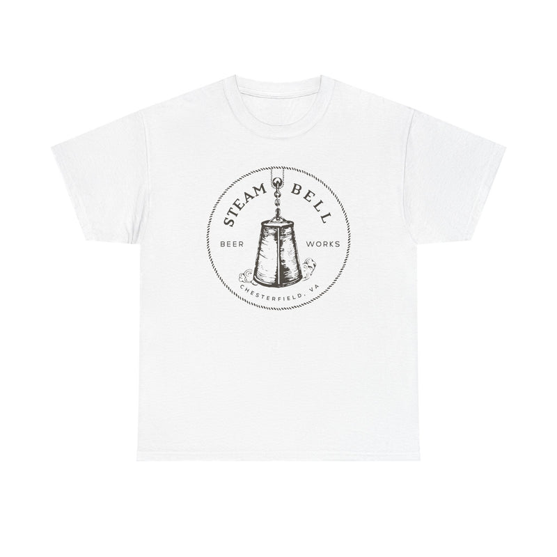 Load image into Gallery viewer, Steam Bell Beer Works T-Shirt Defunct Brewery Bankrupt Company Logo Tee
