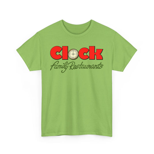 Clock Family Restaurants Vintage Diner Classic Restaurant Logo T-Shirt