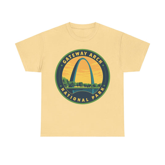 Gateway Arch National Park Missouri Round Logo T-shirt