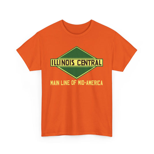 Illinois Central Main Line Mid-America Railroad Green Logo Train T-Shirt