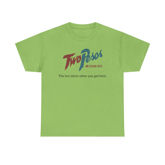 Two Pesos Mexican Cafe Vintage Restaurant Logo Chain T-Shirt