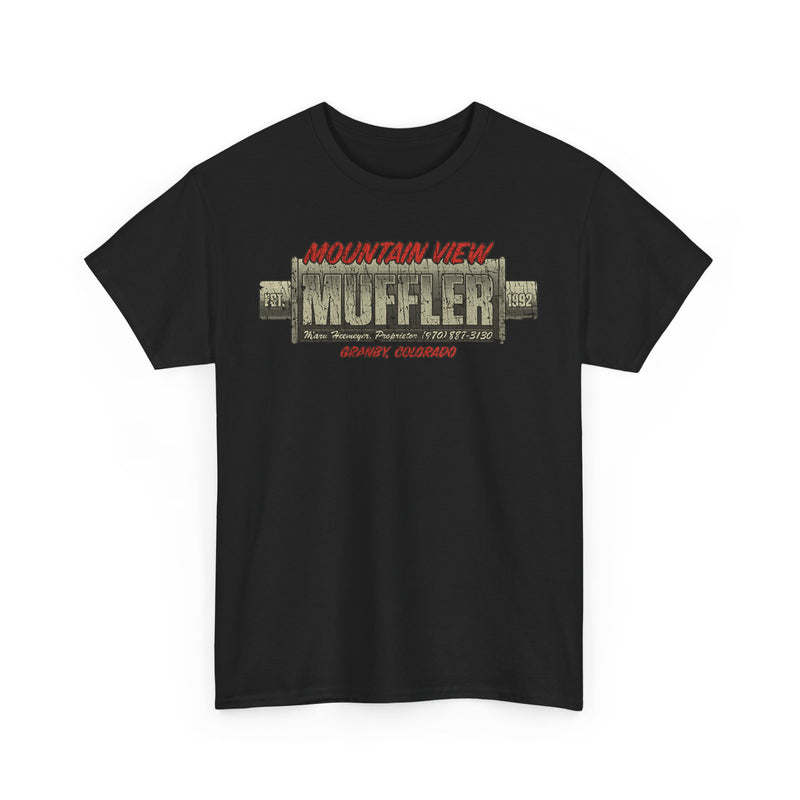 Load image into Gallery viewer, Mountain View Muffler Est 1992 Colorado T-shirt
