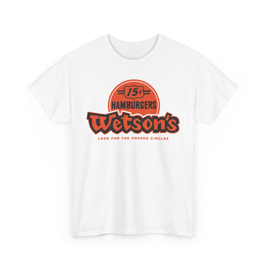 Wetson's 15¢ Hamburgers Orange Circles Vintage Logo Chain Restaurant T-Shirt