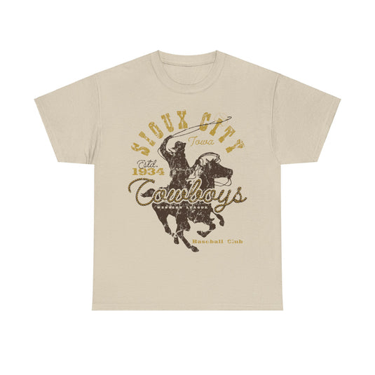 Sioux City Cowboys Est 1934 Iowa Baseball T-shirt