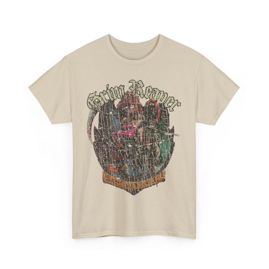 See You in Hell 1983 British Metal Rock Band Grim Reaper T-shirt