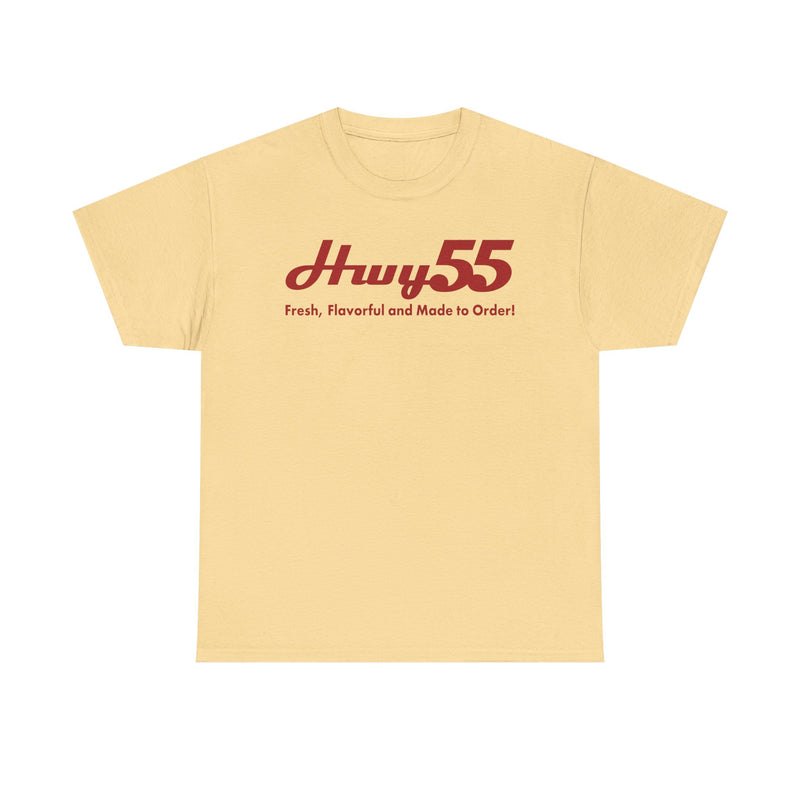 Load image into Gallery viewer, Hwy 55 T-Shirt Fresh Flavorful and Made to Order Defunct Restaurant Chain Tee
