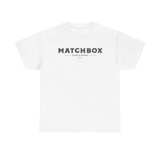 Matchbox Diner Drinks T-Shirt Defunct Restaurant Bankrupt Logo Tee