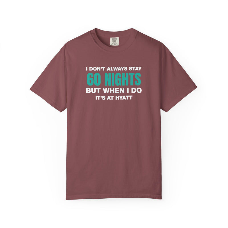 Load image into Gallery viewer, Hyatt 60 Nights Credit Card Points Miles Travel Teal T-shirt
