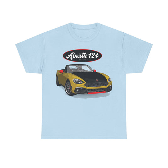 Fiat 124 Spider Arbarth Giallo Car Nostalgic Retro T-shirt