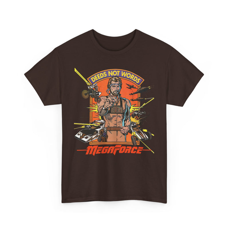 Load image into Gallery viewer, Megaforce Deeds Not Words 1982 Movie T-shirt

