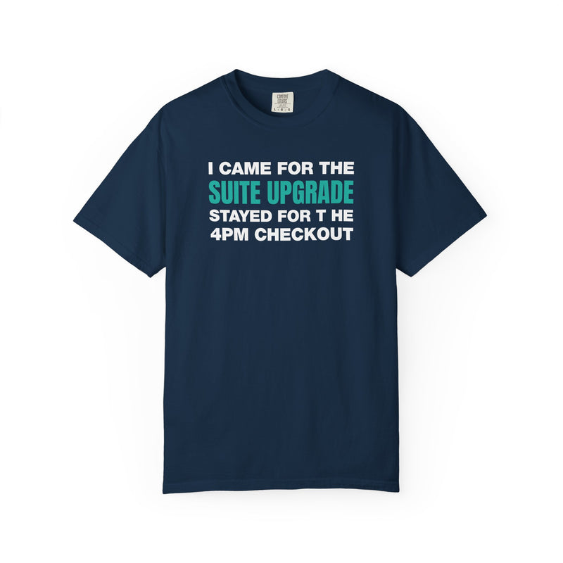 Load image into Gallery viewer, Suite Upgrade Late Checkout Credit Card Points Miles Teal T-shirt
