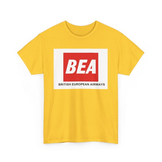 BEA British European Airways Red Square Vintage Travel Collectible T-shirt