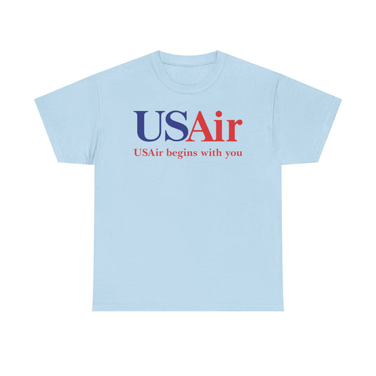 USAir Begins With You Classic American Airline Logo T-shirt