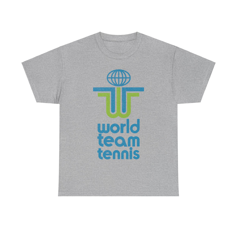 Load image into Gallery viewer, World Team Tennis Blue Green Logo Retro Nostalgic T-shirt
