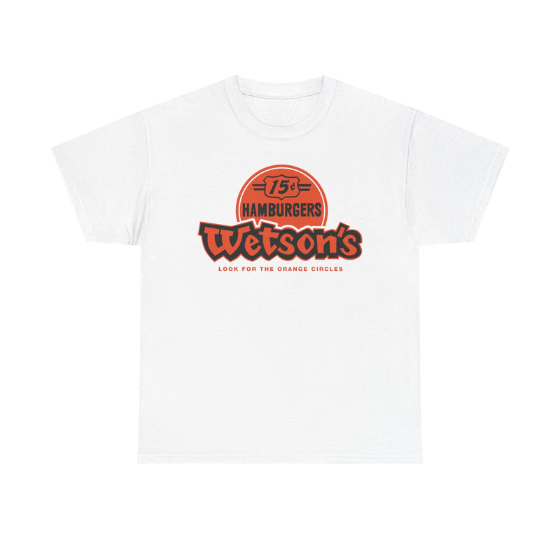 Load image into Gallery viewer, Wetson&#39;s 15¢ Hamburgers Orange Circles Vintage Logo Chain Restaurant T-Shirt
