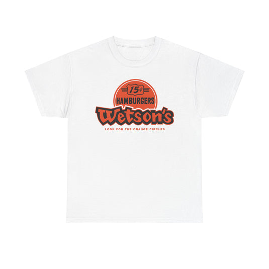 Wetson's 15¢ Hamburgers Orange Circles Vintage Logo Chain Restaurant T-Shirt