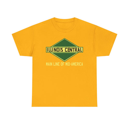 Illinois Central Main Line Mid-America Railroad Green Logo Train T-Shirt