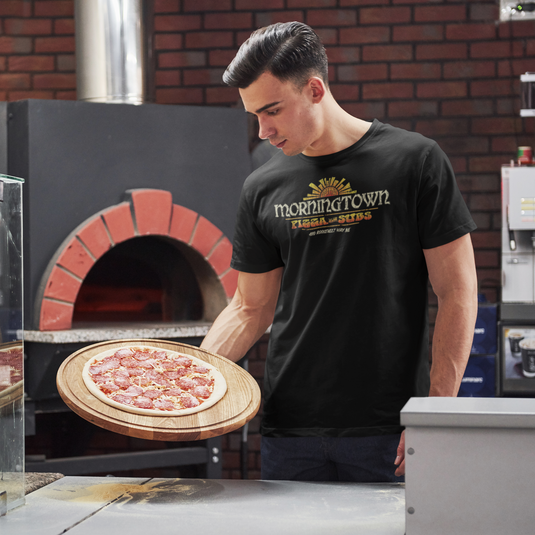 Morningtown Pizza Subs 1969 Restaurant Distressed Print T-shirt