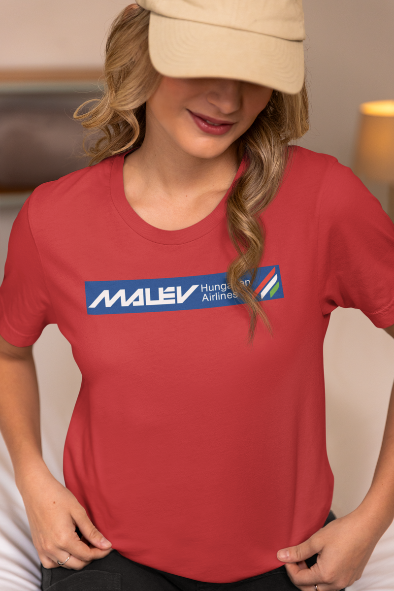 Load image into Gallery viewer, Malev Hungarian Airlines Vintage European Flag Carrier Aviation T-shirt

