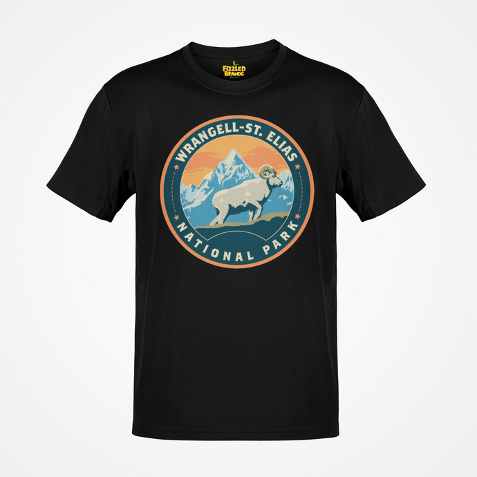 Wrangell-St Elias National Park Alaska Round Logo T-shirt