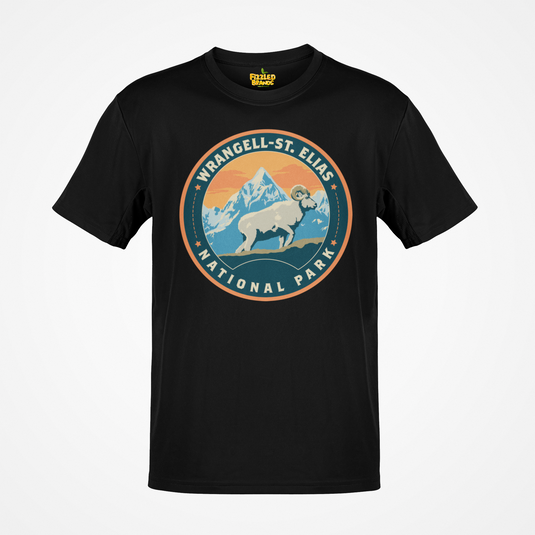Wrangell-St Elias National Park Alaska Round Logo T-shirt