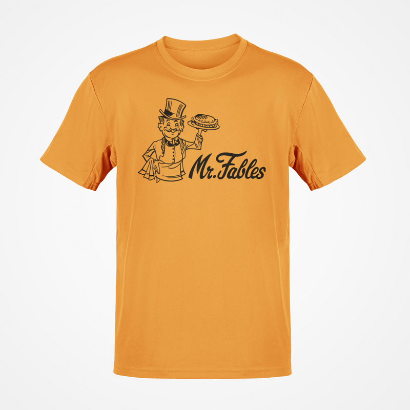 Load image into Gallery viewer, Mr. Fables T-Shirt - Fast Food Restaurant Industry Defunct Logo Tee
