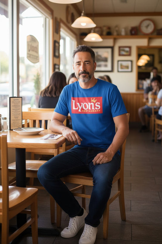 Lyon's Restaurant T-Shirt - Dining Industry Bankrupt Logo Tee