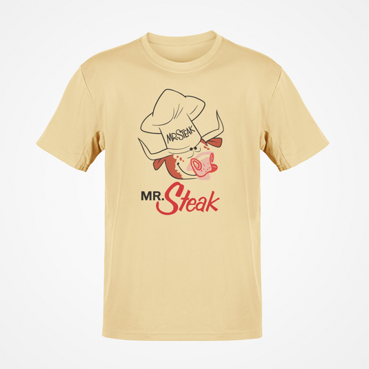 Mr. Steak T-Shirt - Steakhouse Restaurant Industry Defunct Logo Tee