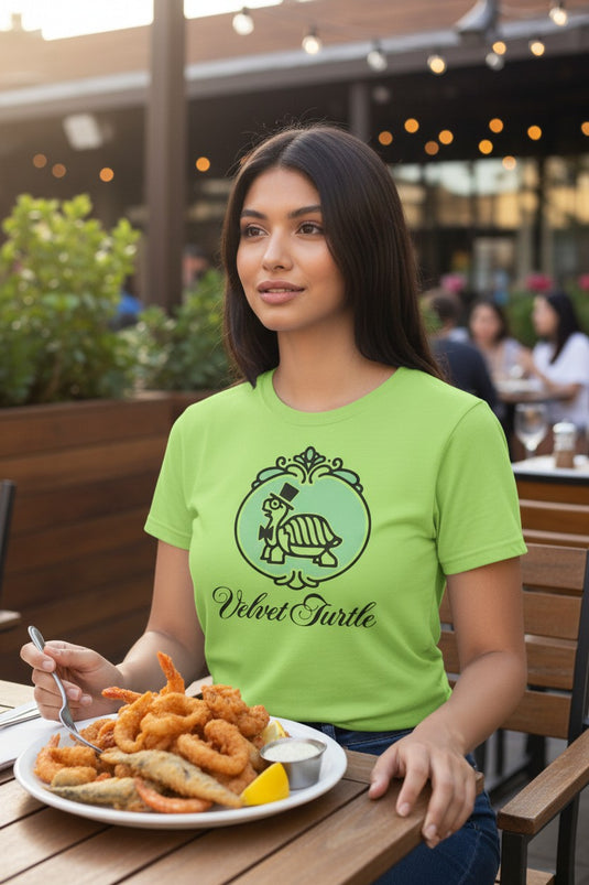 Velvet Turtle T-Shirt - Restaurant Industry Defunct Logo Tee