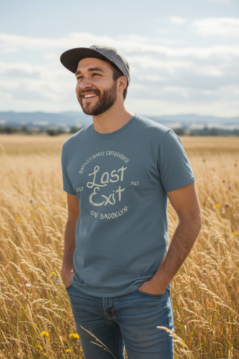 Load image into Gallery viewer, Last Exit on Brooklyn T-Shirt - Coffeehouse Industry Defunct Tee
