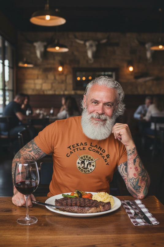 Texas Land and Cattle T-Shirt - Steakhouse Industry Defunct Logo Tee