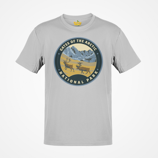 Gates of the Arctic National Park Alaska Round Logo T-shirt