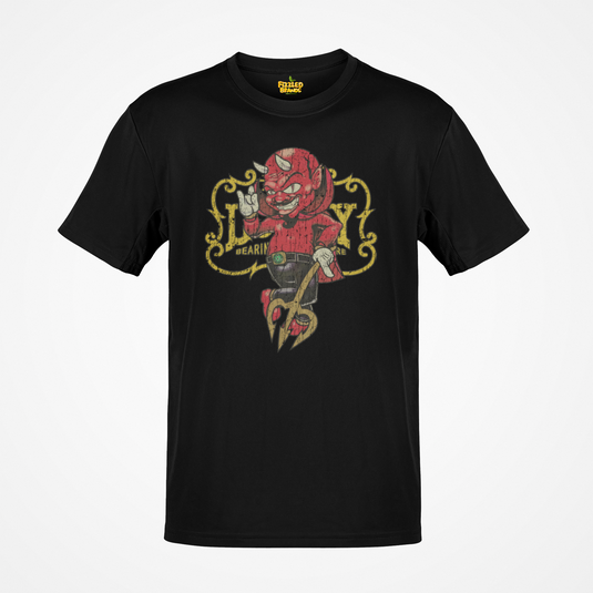 Lucky Bearings Devil 1995 Car Distressed Print T-shirt