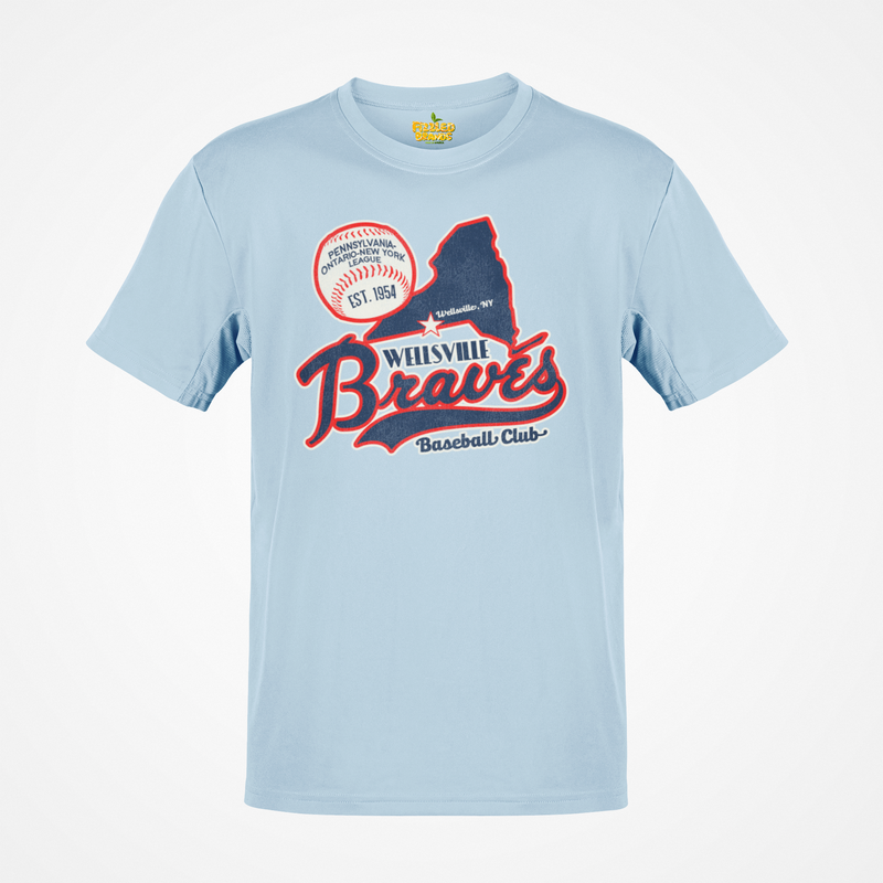 Load image into Gallery viewer, Wellsville Braves Nostalgic Retro Baseball Team T-shirt

