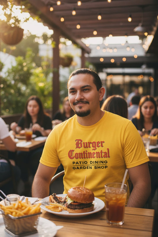 Burger Continental T-Shirt - Casual Dining Industry Defunct Logo Tee