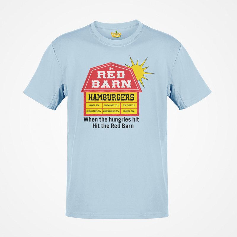Load image into Gallery viewer, Red Barn Hamburgers Vintage Fast Food Logo Classic Chain Restaurant T-Shirt
