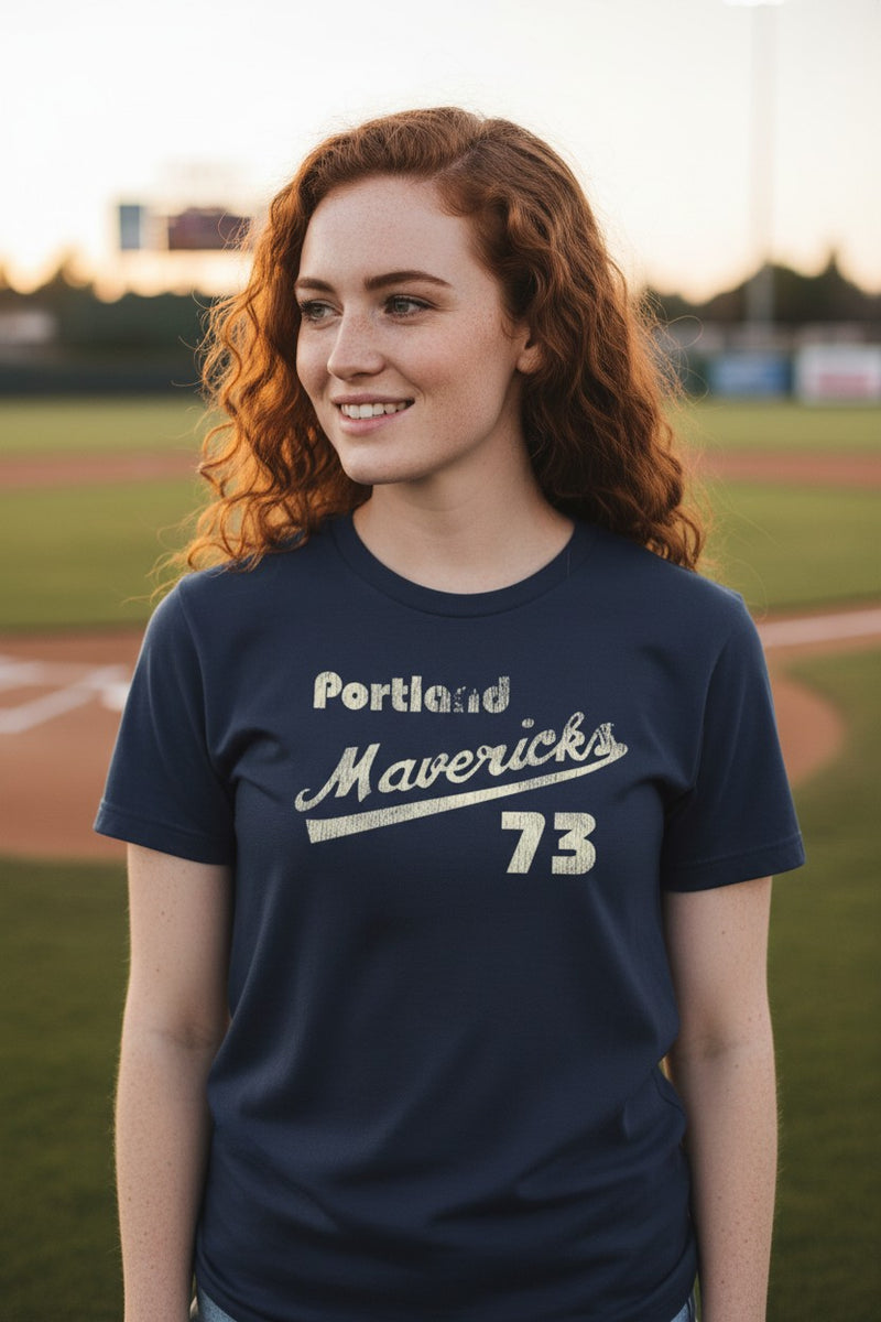 Load image into Gallery viewer, Portland Mavericks Distressed Logo Oregon Baseball T-shirt
