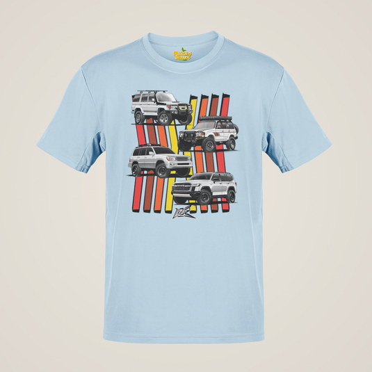 Toyota Land Cruiser Generations Retro TRD Racing Banner Car T-shirt