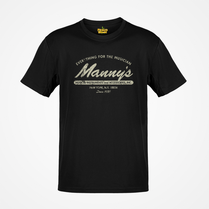 Mannys Music 1935 Retail Store Distressed Print T-shirt