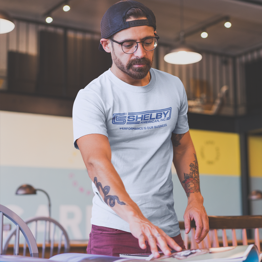 Shelby American Inc Performance Is Our Business Cobra Logo T-shirt