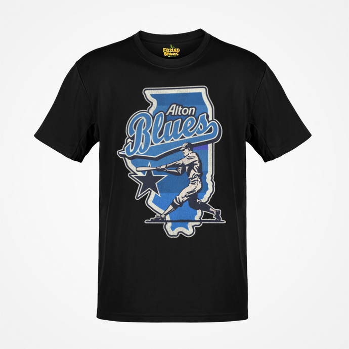 Alton Blues Nostalgic Retro Baseball T-shirt