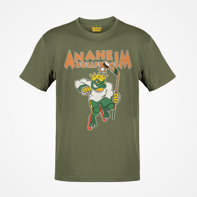 Anaheim Bullfrogs Logo Nostalgic Roller Hockey T-shirt