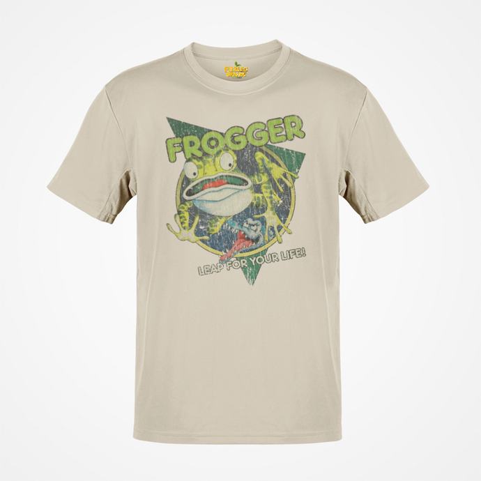 Frogger Leap For Your Life 1981 Video Game Distressed Print T-shirt