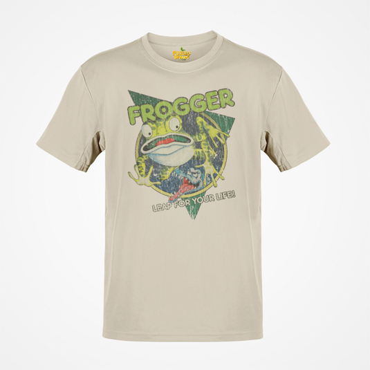 Frogger Leap For Your Life 1981 Video Game Distressed Print T-shirt