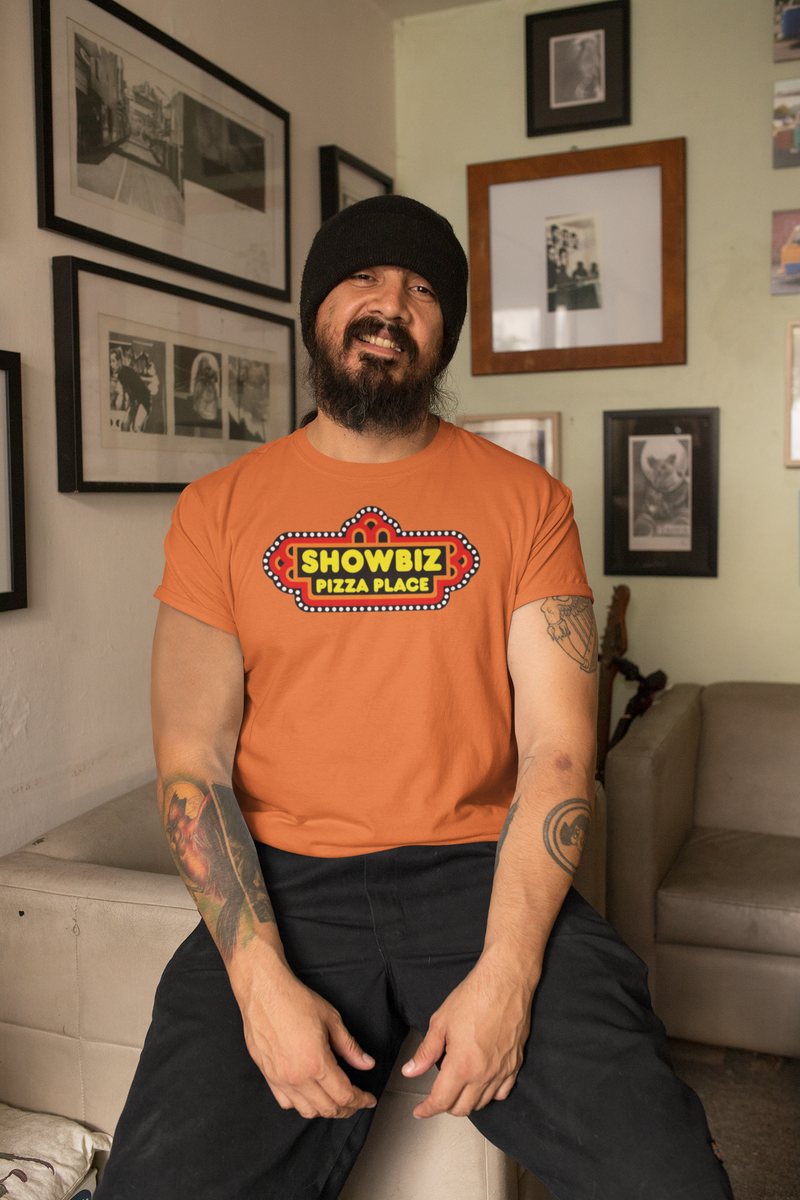 Load image into Gallery viewer, Showbiz Pizza Place Logo Restaurant T-shirt
