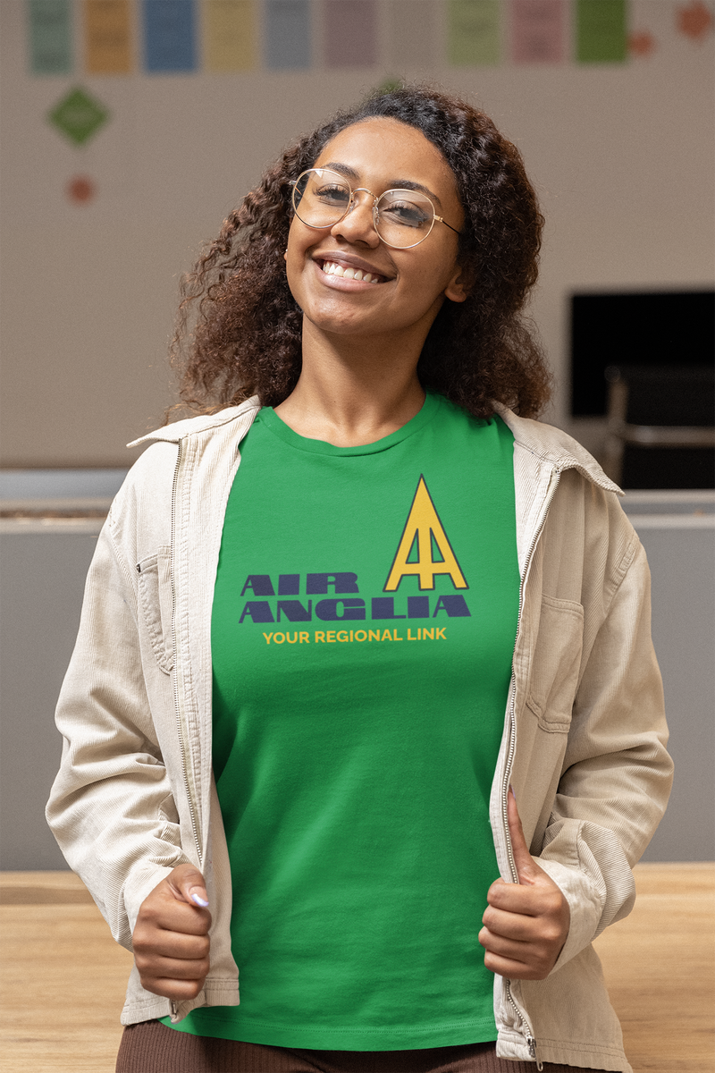 Load image into Gallery viewer, Air Anglia Your Regional Link Vintage Airline Logo British Aviation T-shirt
