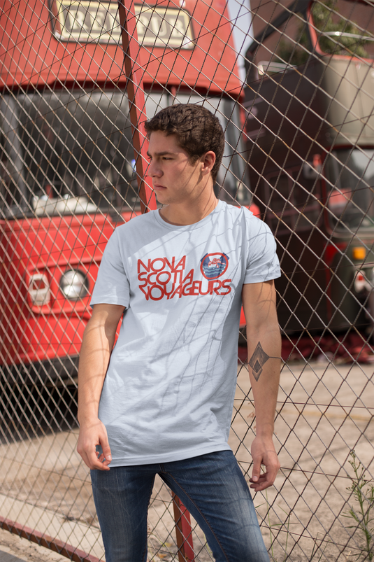 Nova Scotia Voyageurs Red Logo Hockey Team Nostalgic Retro T-shirt