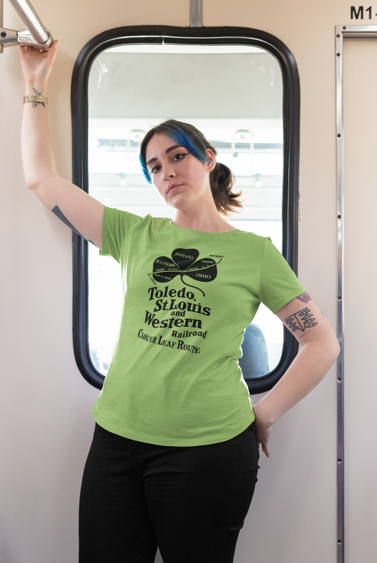 Toledo St Louis Western Clover Leaf Route Railroad Logo T-Shirt