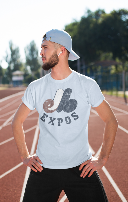 Montreal Expos Distressed Logo Baseball T-shirt