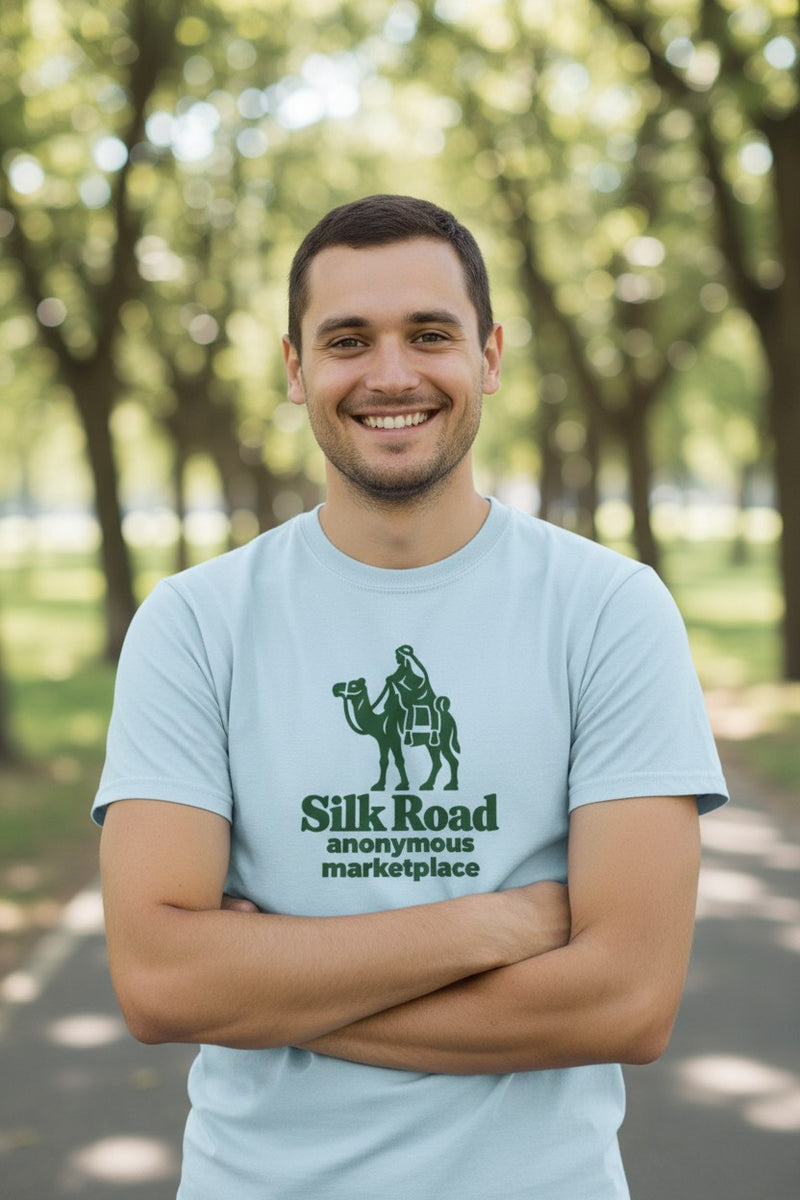 Load image into Gallery viewer, Silk Road Anonymous Marketplace Nostalgic Logo T-shirt
